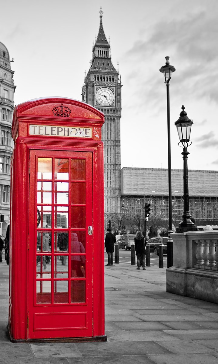картинка Фотообои красная телефонная будка Биг Бэн Лондонот интернет-магазина Фотомили