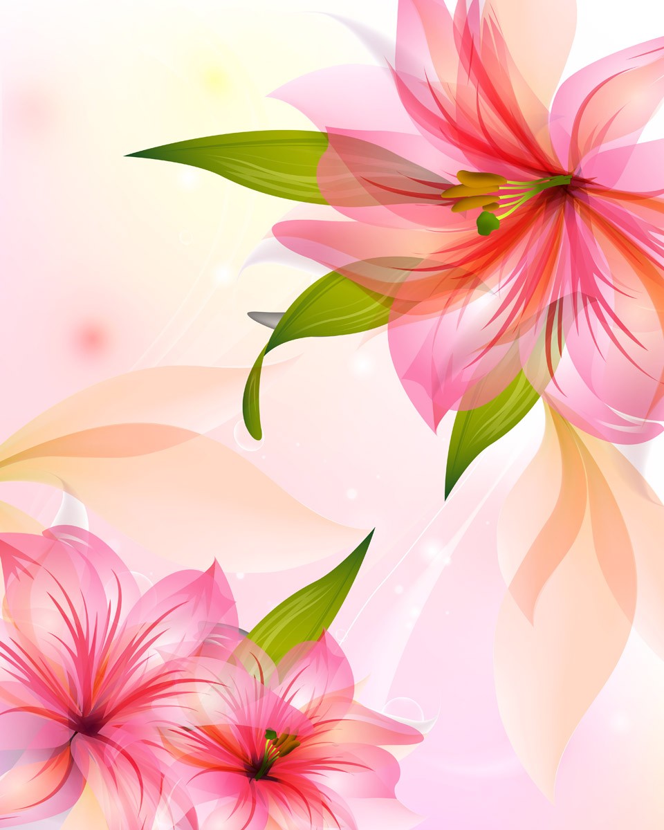 картинка Фотообои розовые цветы лилииот интернет-магазина Фотомили