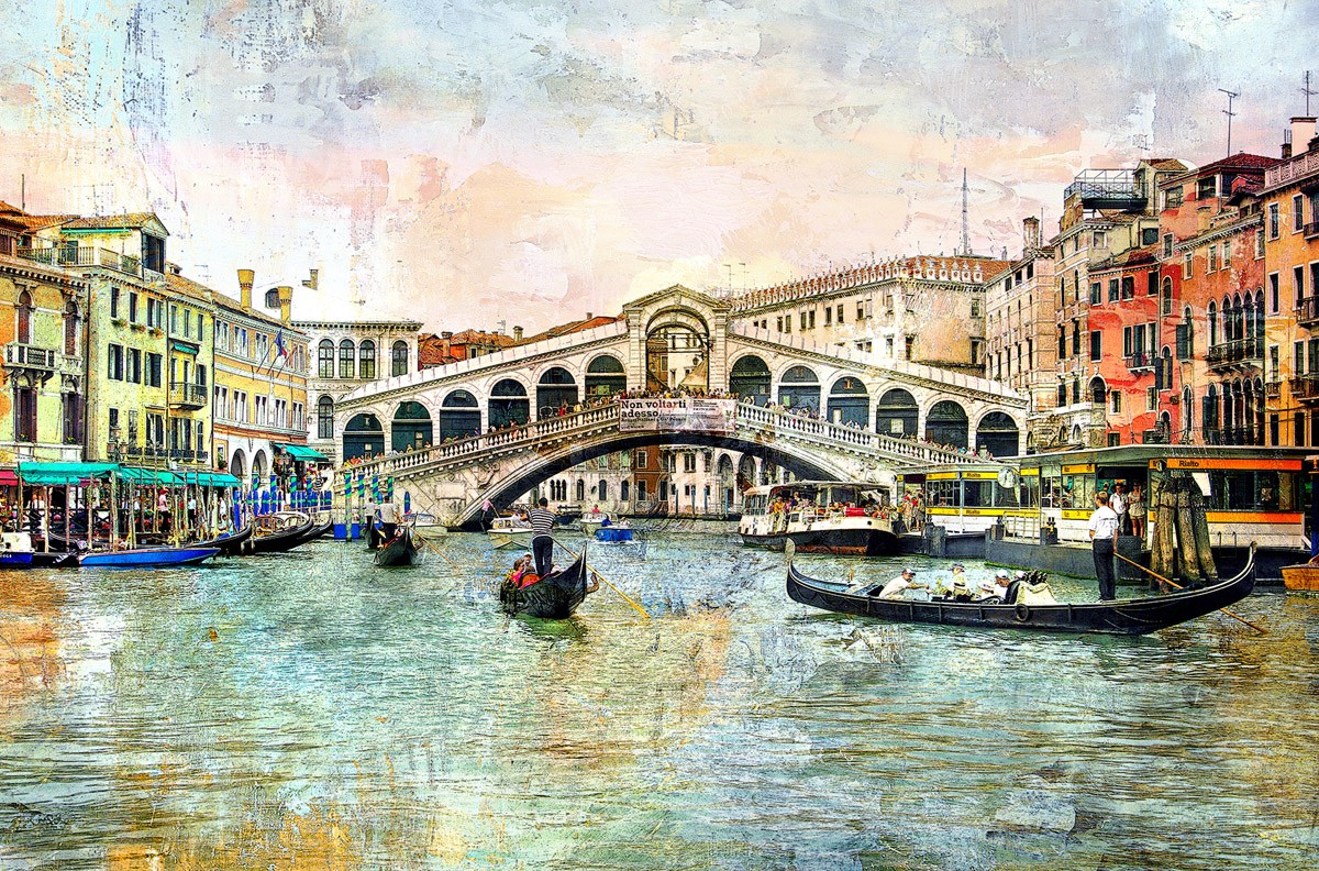 картинка Фотообои фреска мост Реальто через Гранд-канал в Венецииот интернет-магазина Фотомили
