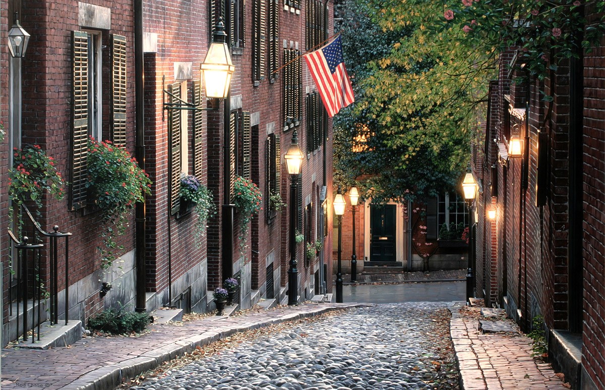 картинка Фотообои улочка США в Бостонеот интернет-магазина Фотомили