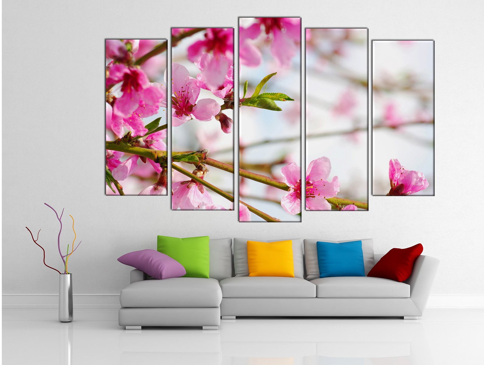 Картина на холсте на заказ Стебли сакуры с цветками