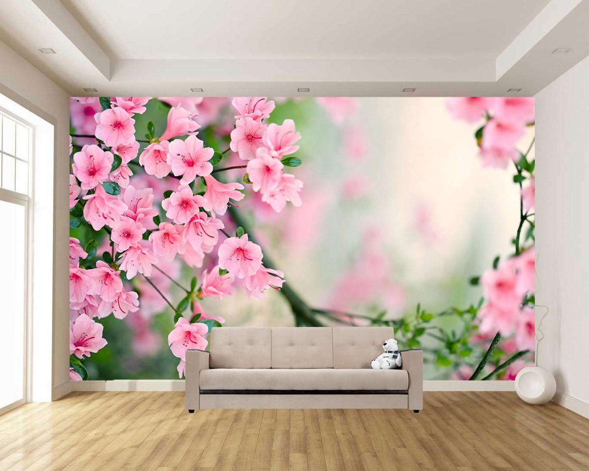 картинка Фотообои веточки розовой сакуры крупным планомот интернет-магазина Фотомили