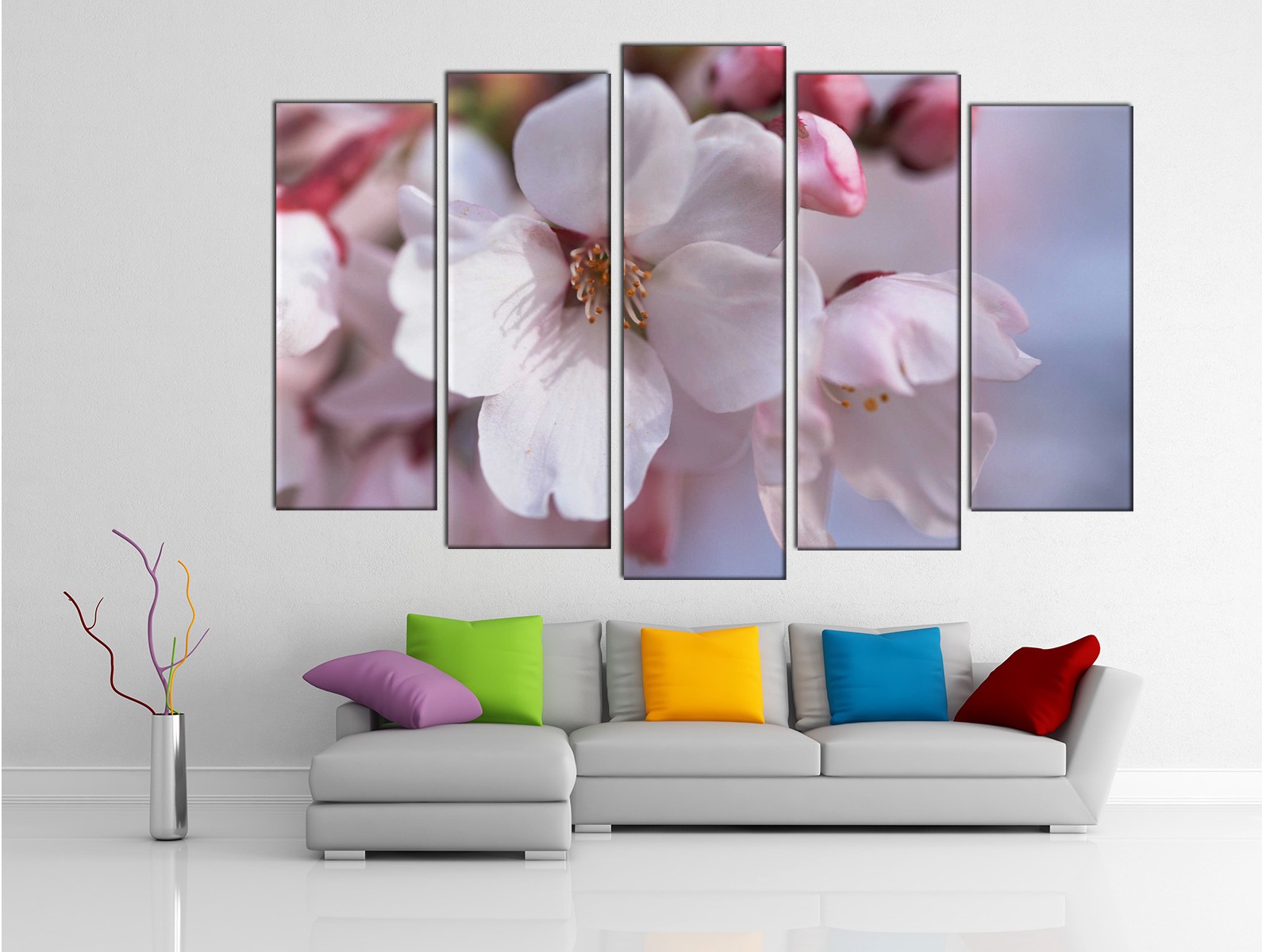 Картина на холсте на заказ Неотразимые цветки белой сакуры