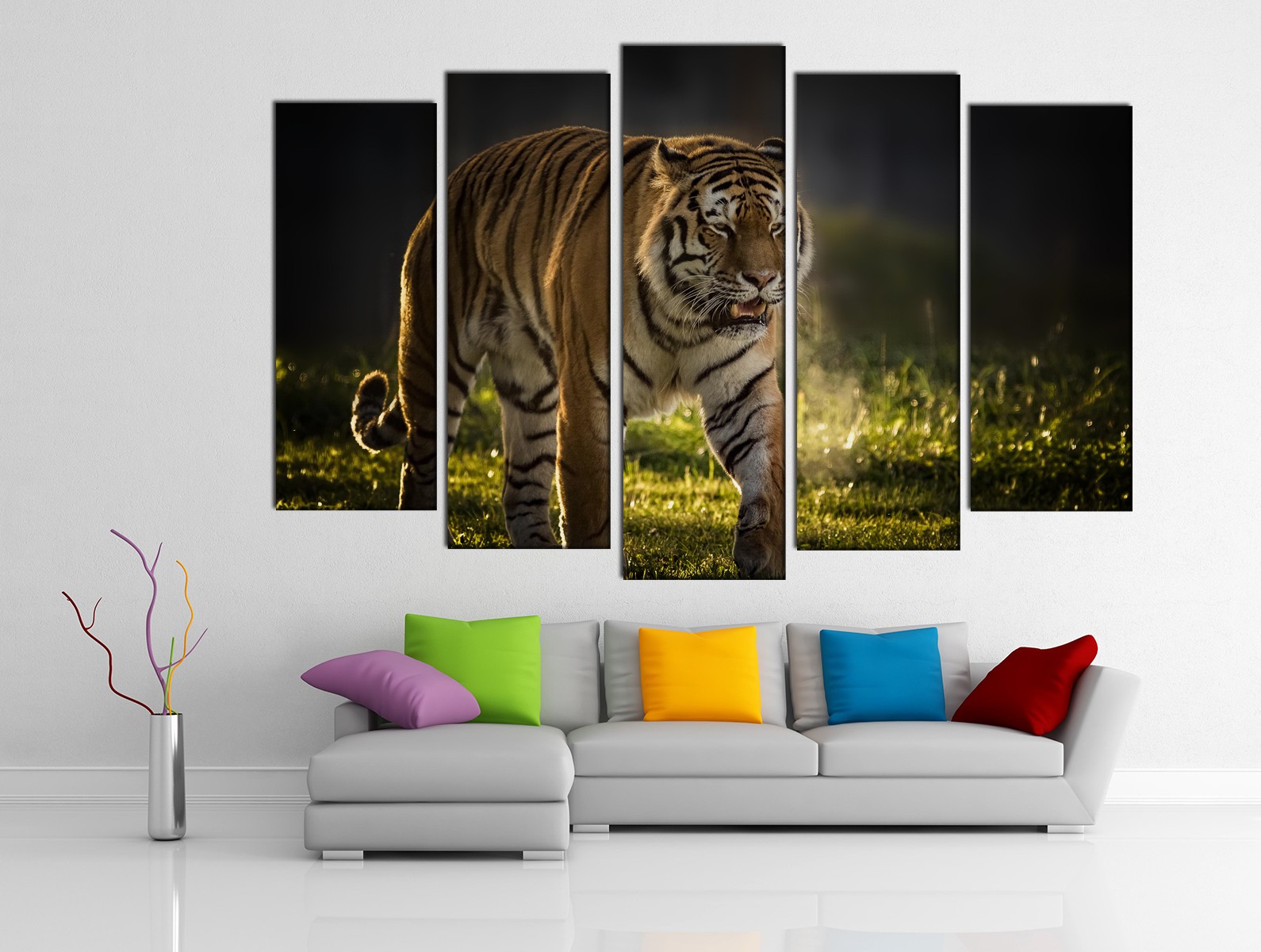 Картина на холсте на заказ Поразительный тигр прохладным утром