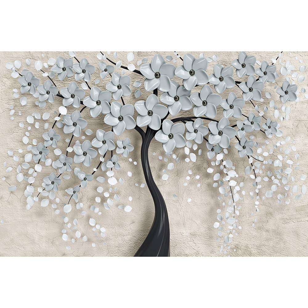 картинка Фотообои дерево с глянцевыми керамическими цветамиот интернет-магазина Фотомили