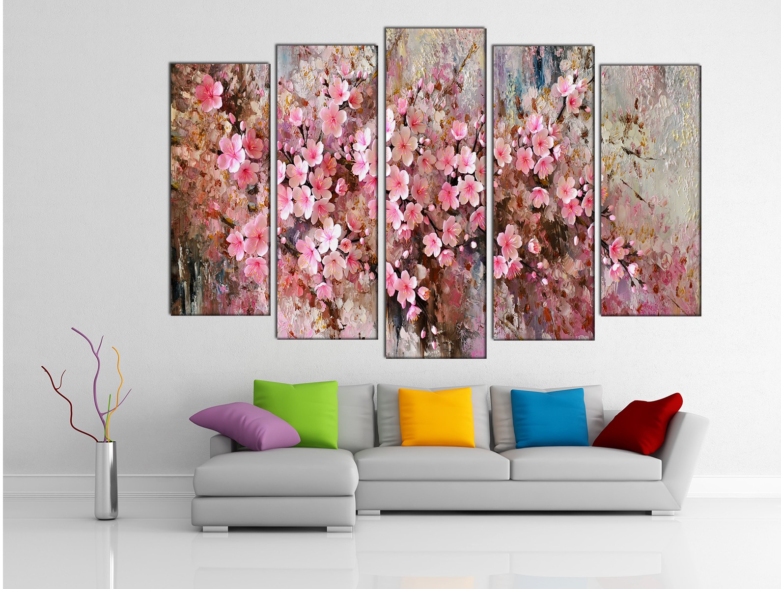 Картина на холсте на заказ Рисунок цветущей сакуры