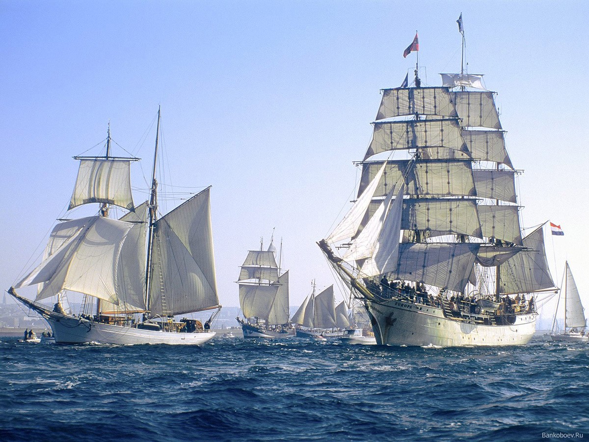 картинка Фотообои парусный флот на мореот интернет-магазина Фотомили
