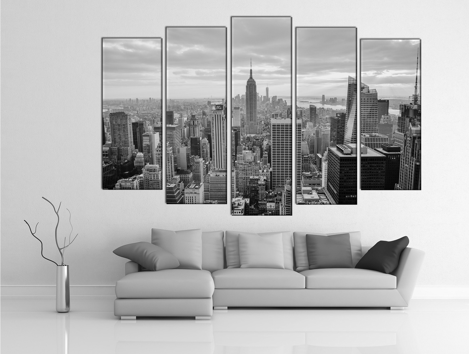 Картина на холсте на заказ Нью-Йорк в черно-белых тонах