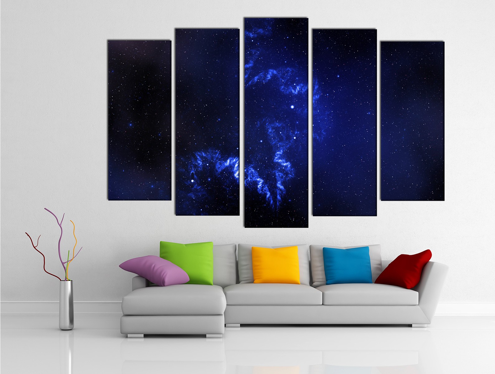 Картина на холсте на заказ Невероятный голубой космос