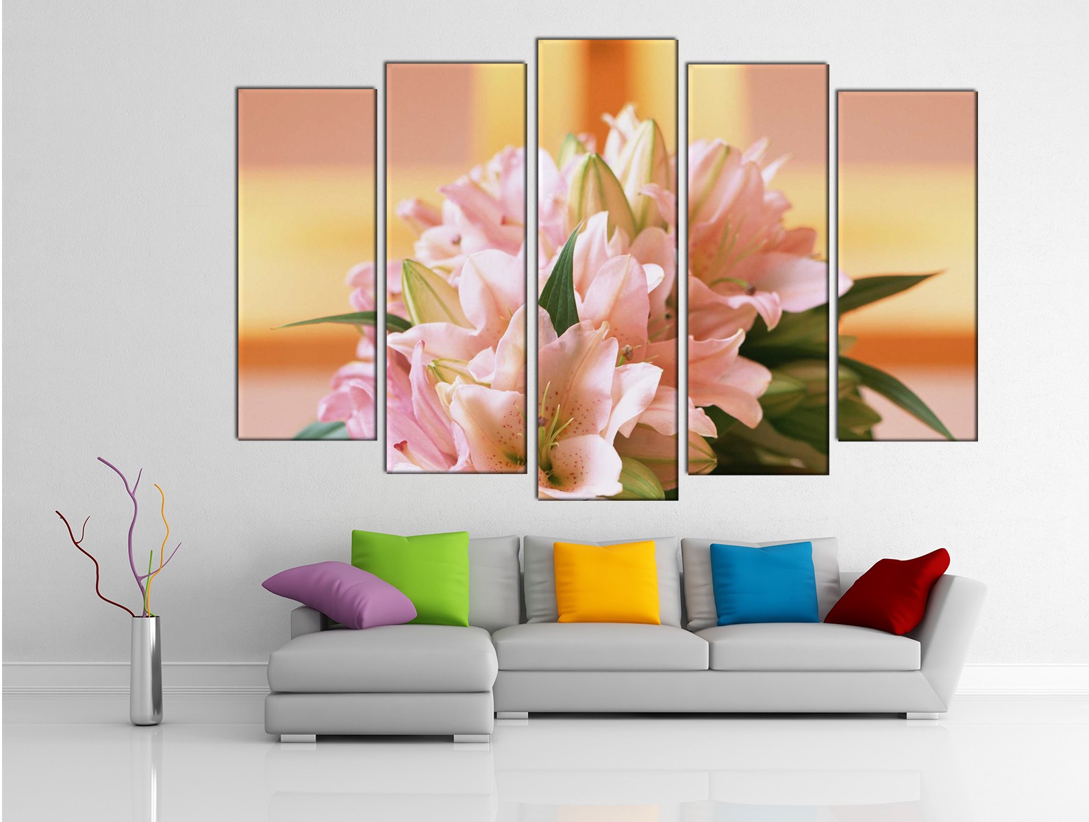 Картина на холсте на заказ Букет очаровательных лилий
