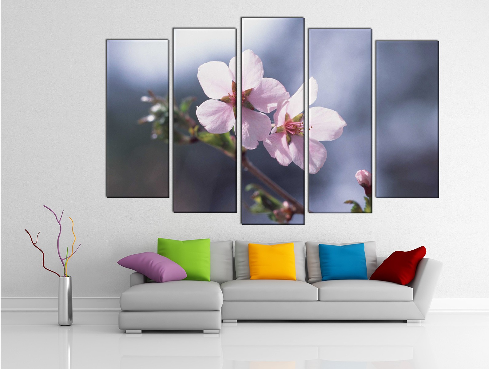 Картина на холсте на заказ Пара цветков розовой японской вишни