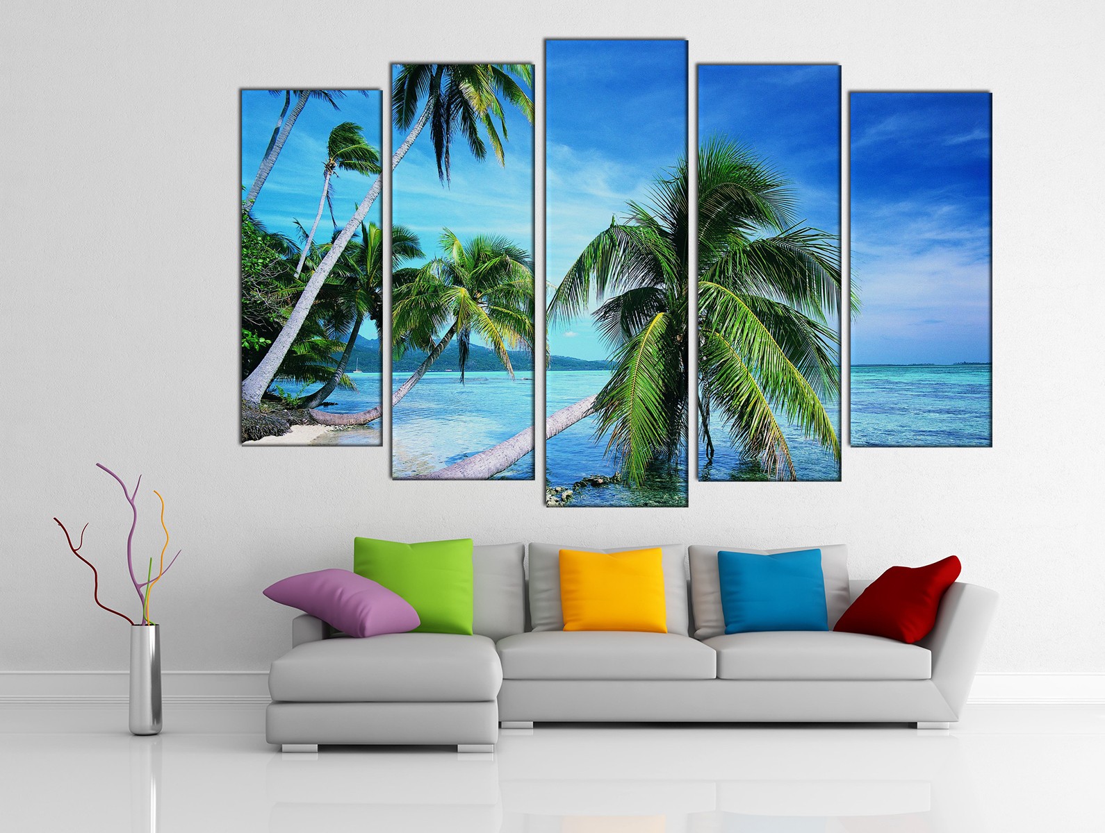 Картина на холсте на заказ Пальмы на тропическом пляже