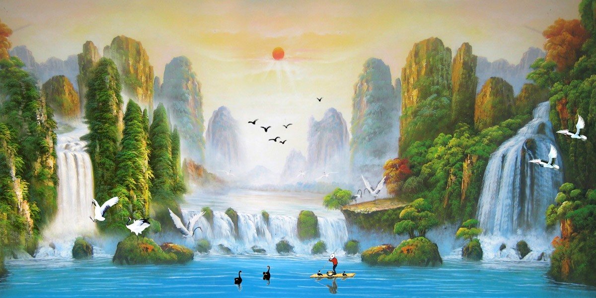 картинка Фотообои живописный пейзаж водопадаот интернет-магазина Фотомили
