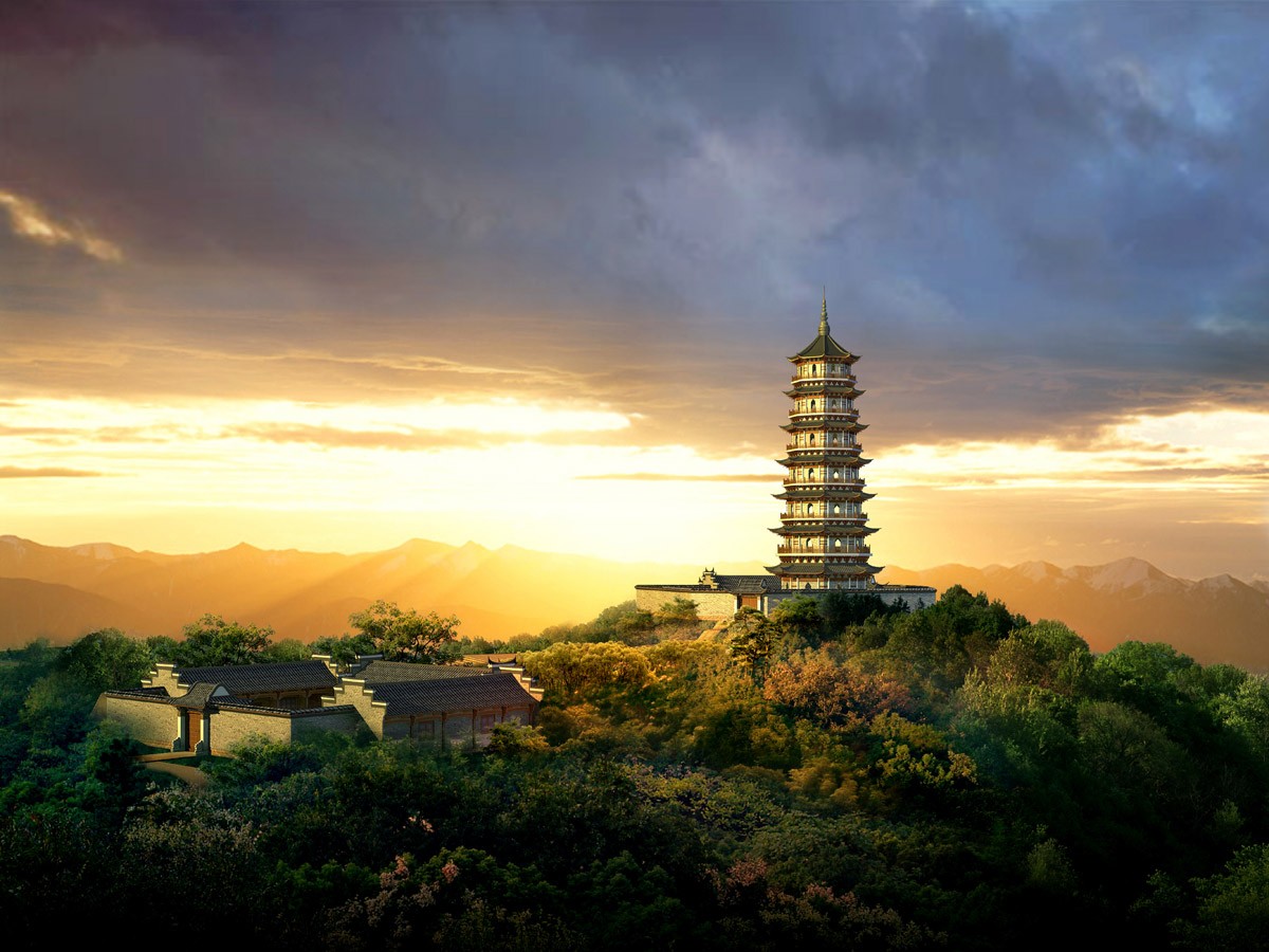 картинка Фотообои башня Пагода Китайот интернет-магазина Фотомили
