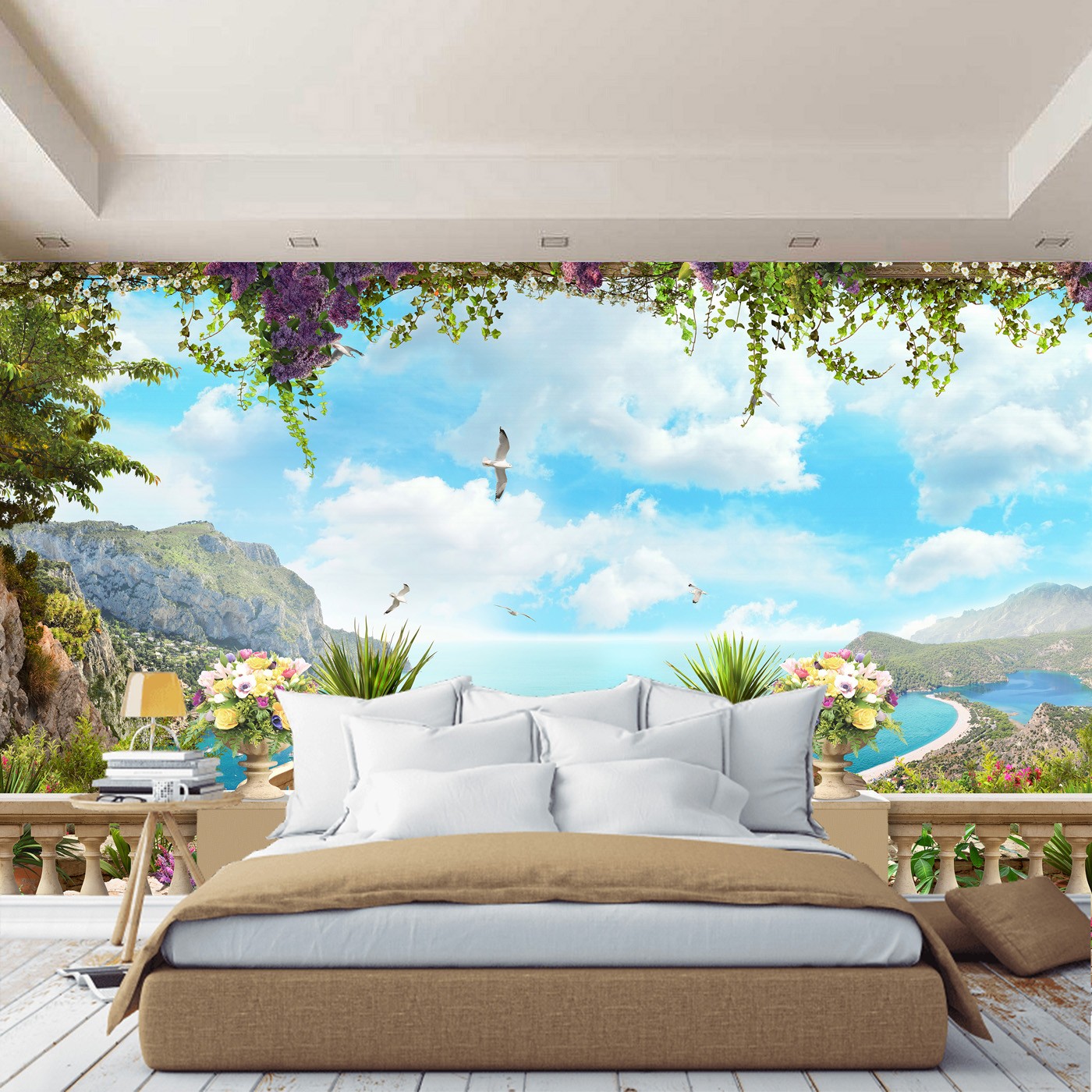 картинка Фотообои фреска вид с террасы на морской пейзажот интернет-магазина Фотомили