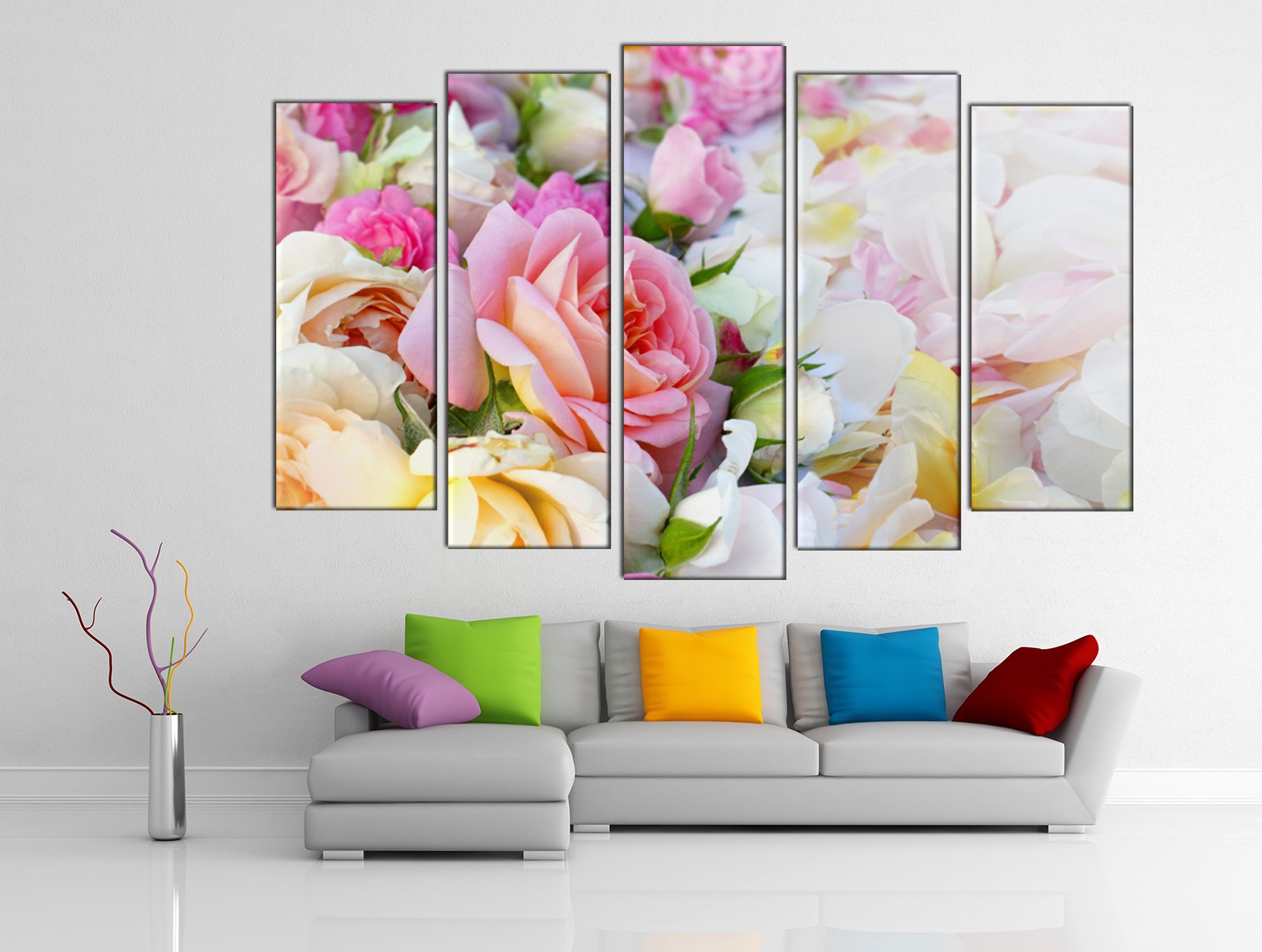 Картина на холсте на заказ Колоритный букет разнообразных цветов