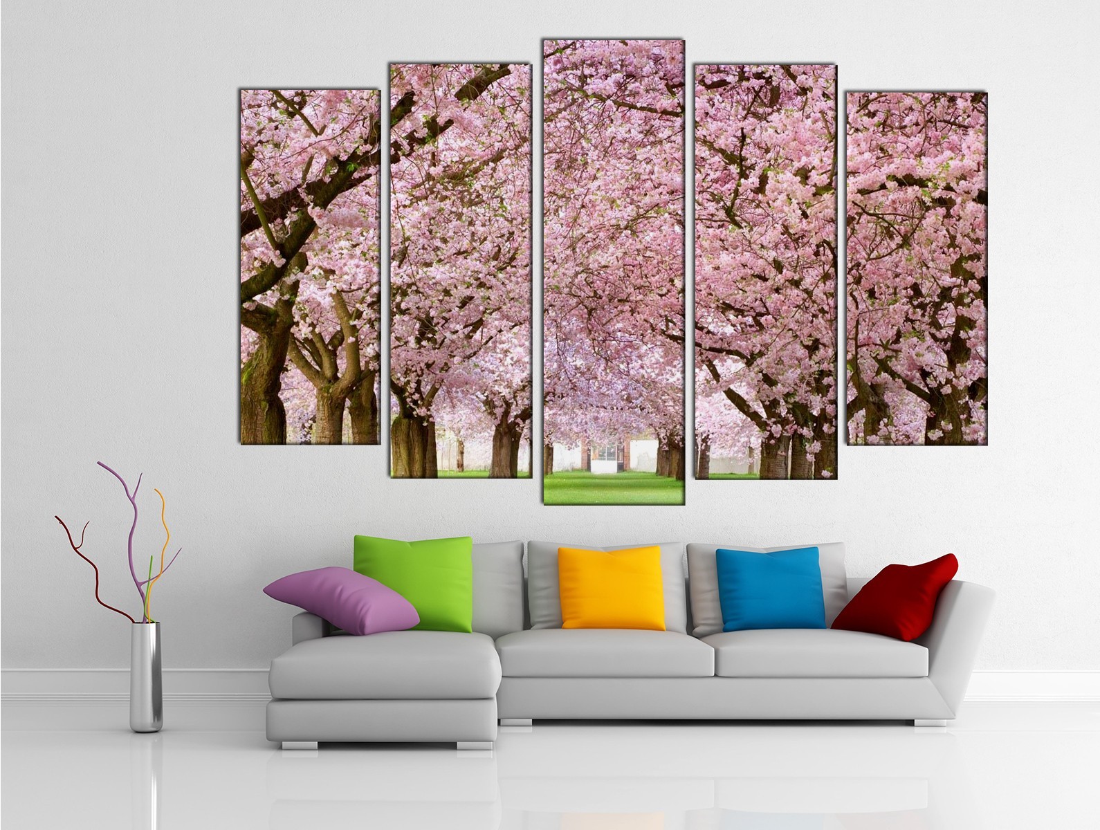 Картина на холсте на заказ Тоннель из японской вишни 
