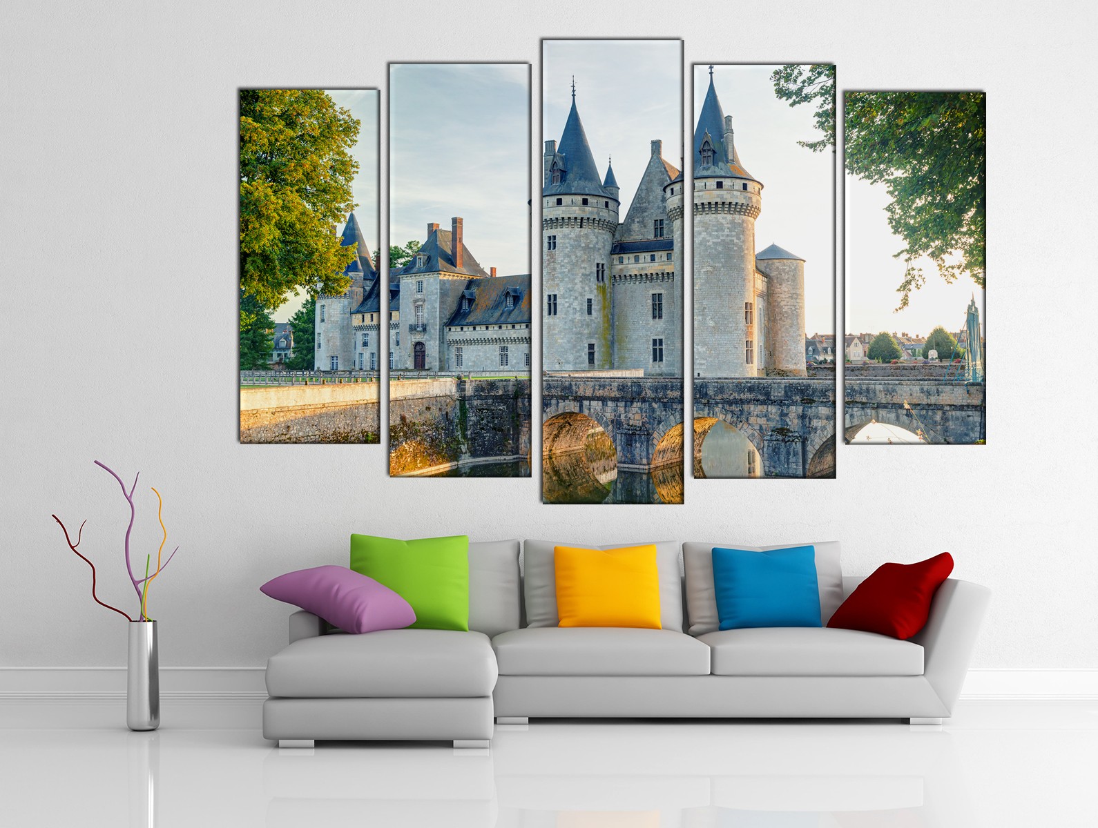 Картина на холсте на заказ Древний замок Сюлли-сюр-Луар