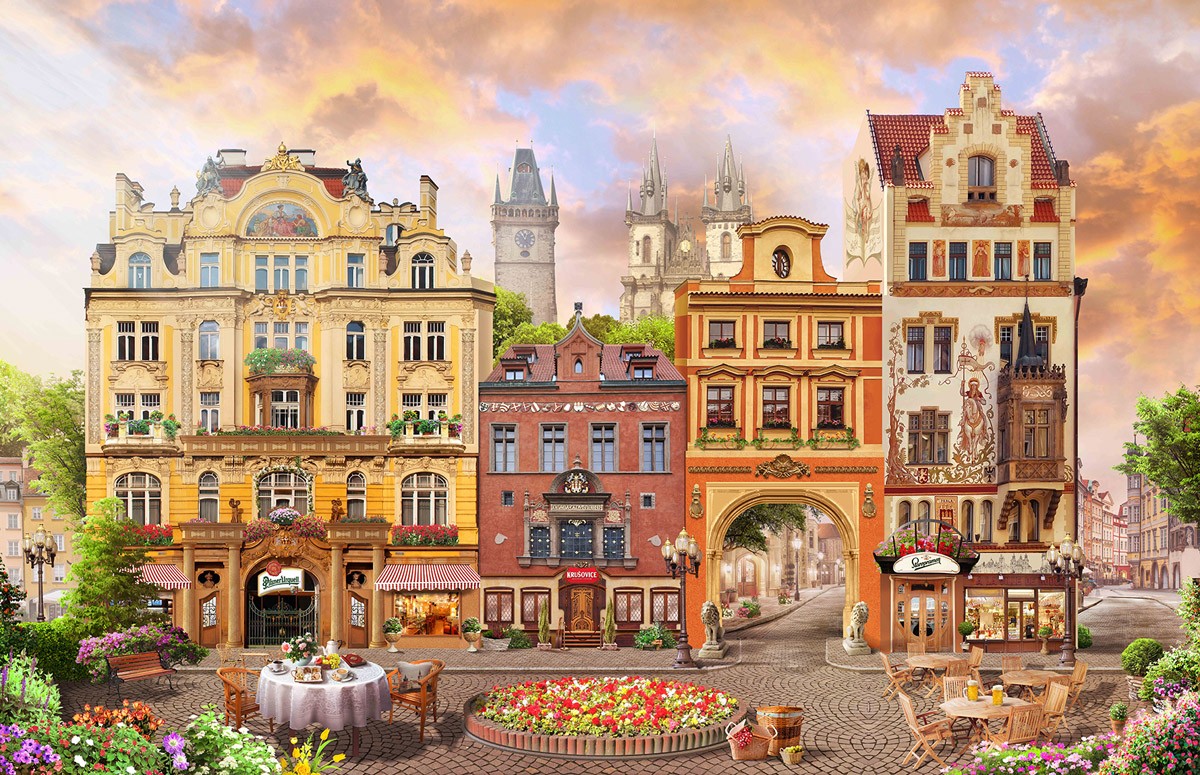 картинка Фотообои фреска улица города Прага от интернет-магазина Фотомили