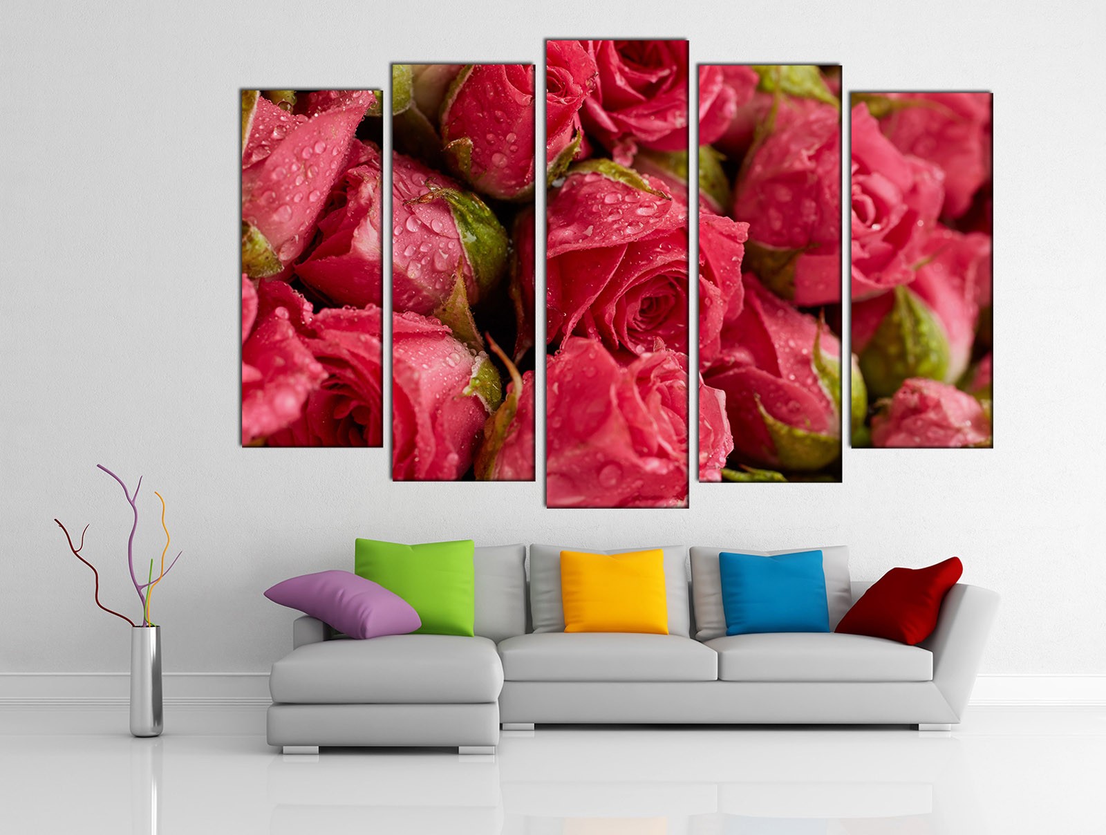 Картина на холсте на заказ Розы под дождем