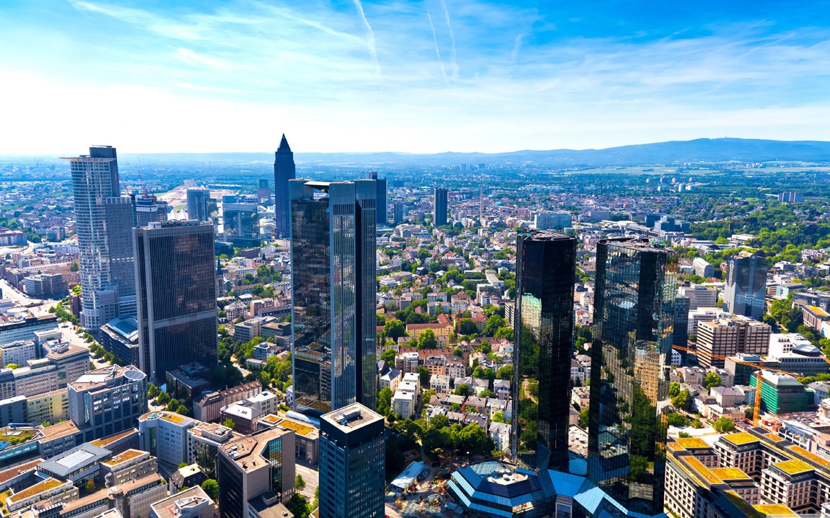 картинка Фотообои Германия город Франкфурт-на-Майне небоскребыот интернет-магазина Фотомили