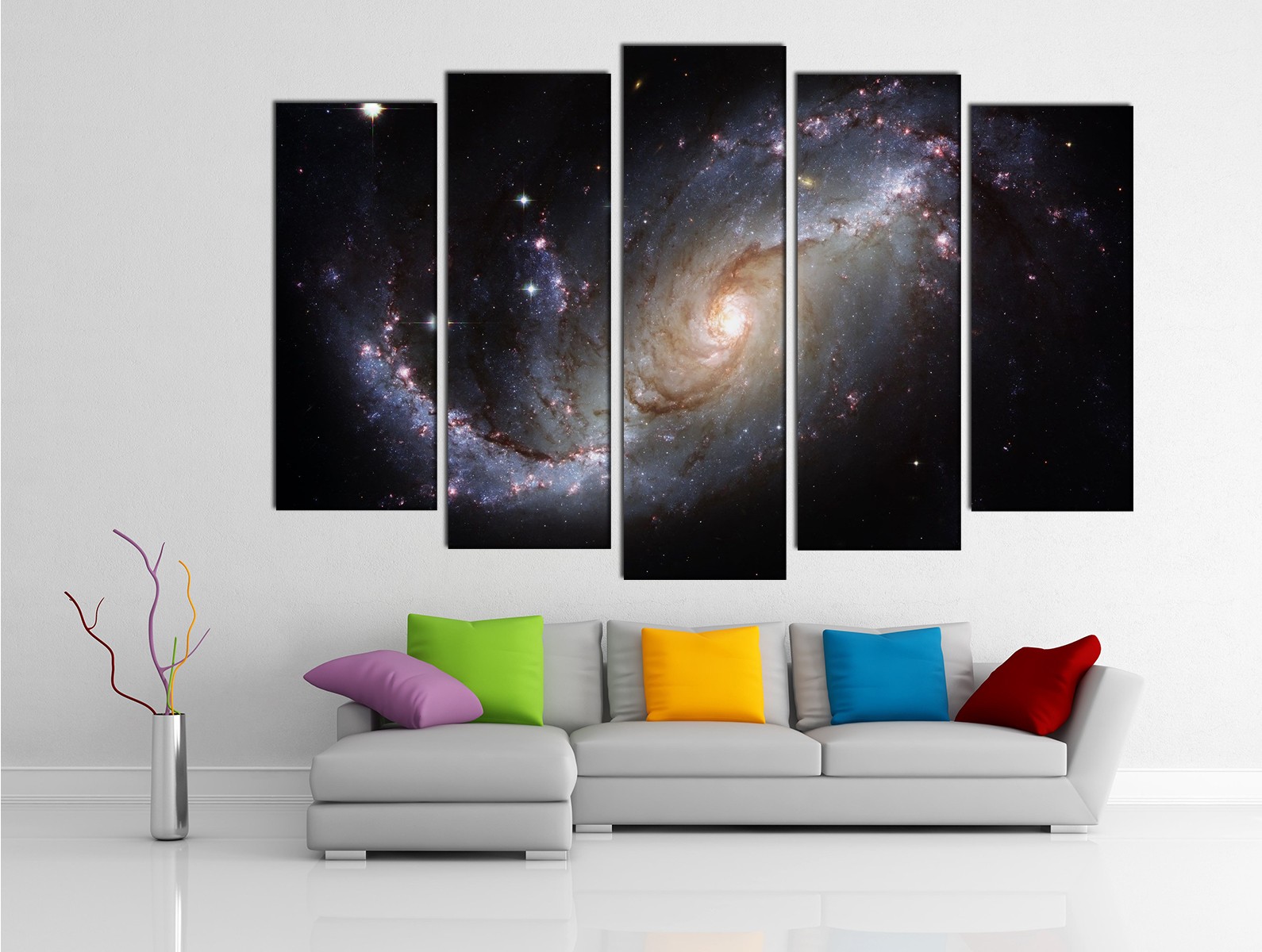 Картина на холсте на заказ Спиральная галактика NGC7714 в созвездии Рыбы