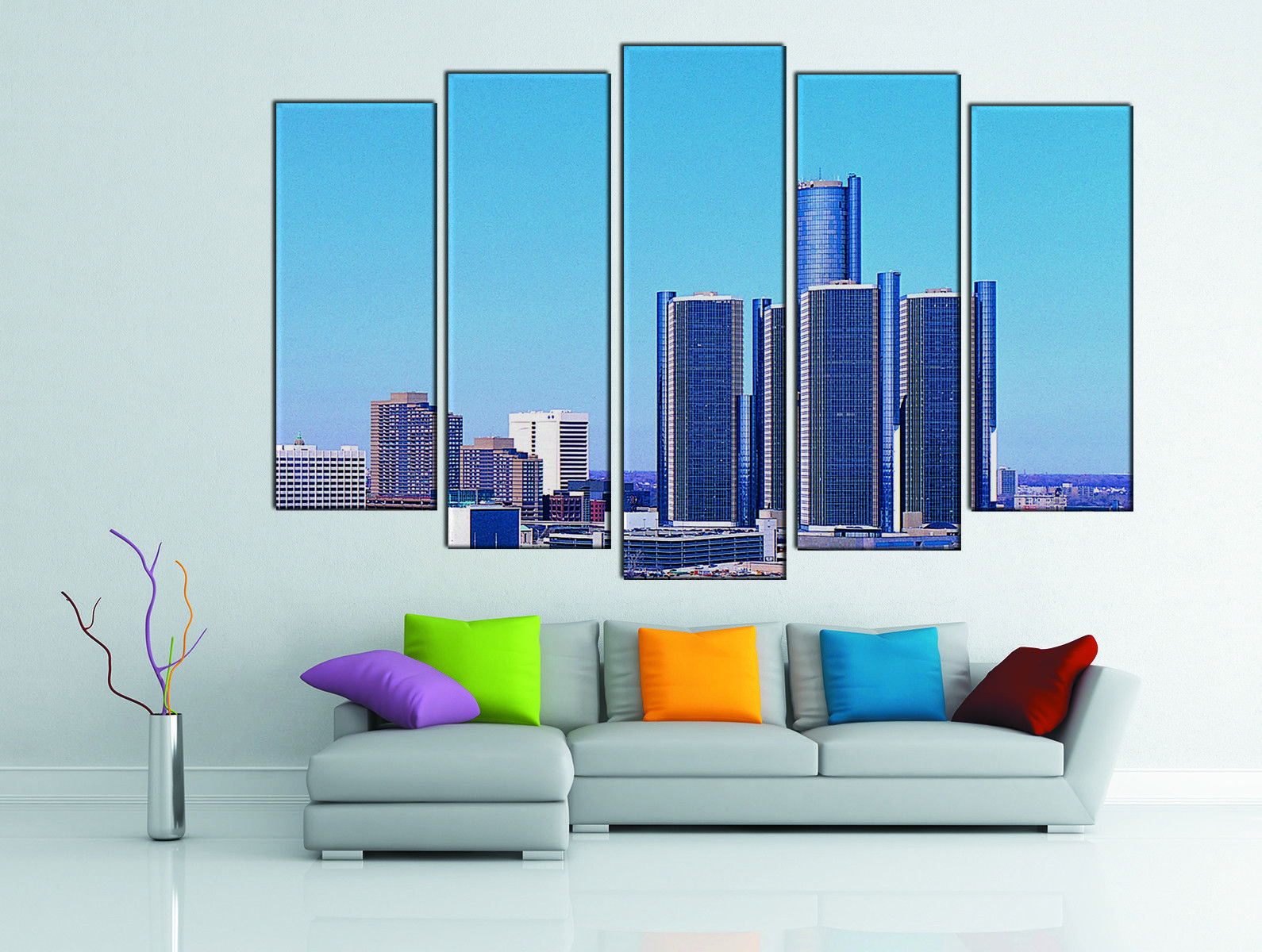 Картина на холсте на заказ Сдержанные небоскребы Детроита 