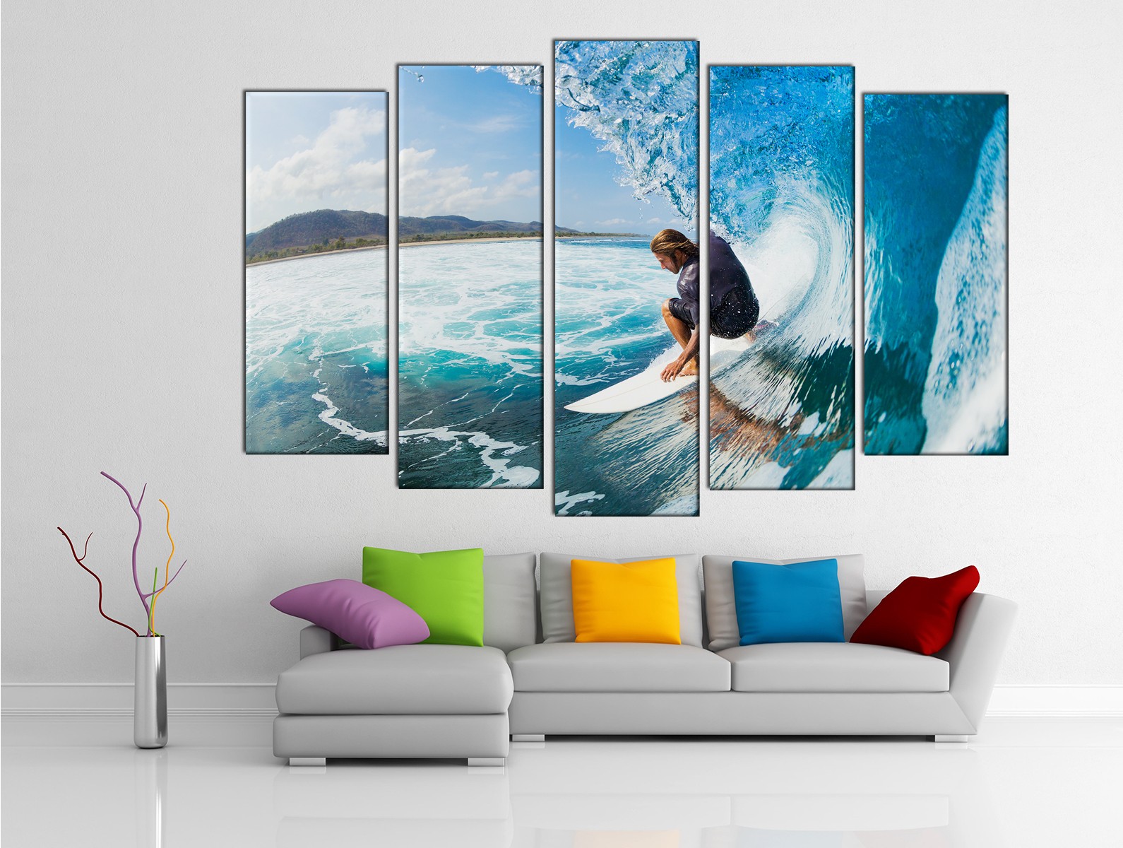 Картина на холсте на заказ Серфинг по крутым волнам