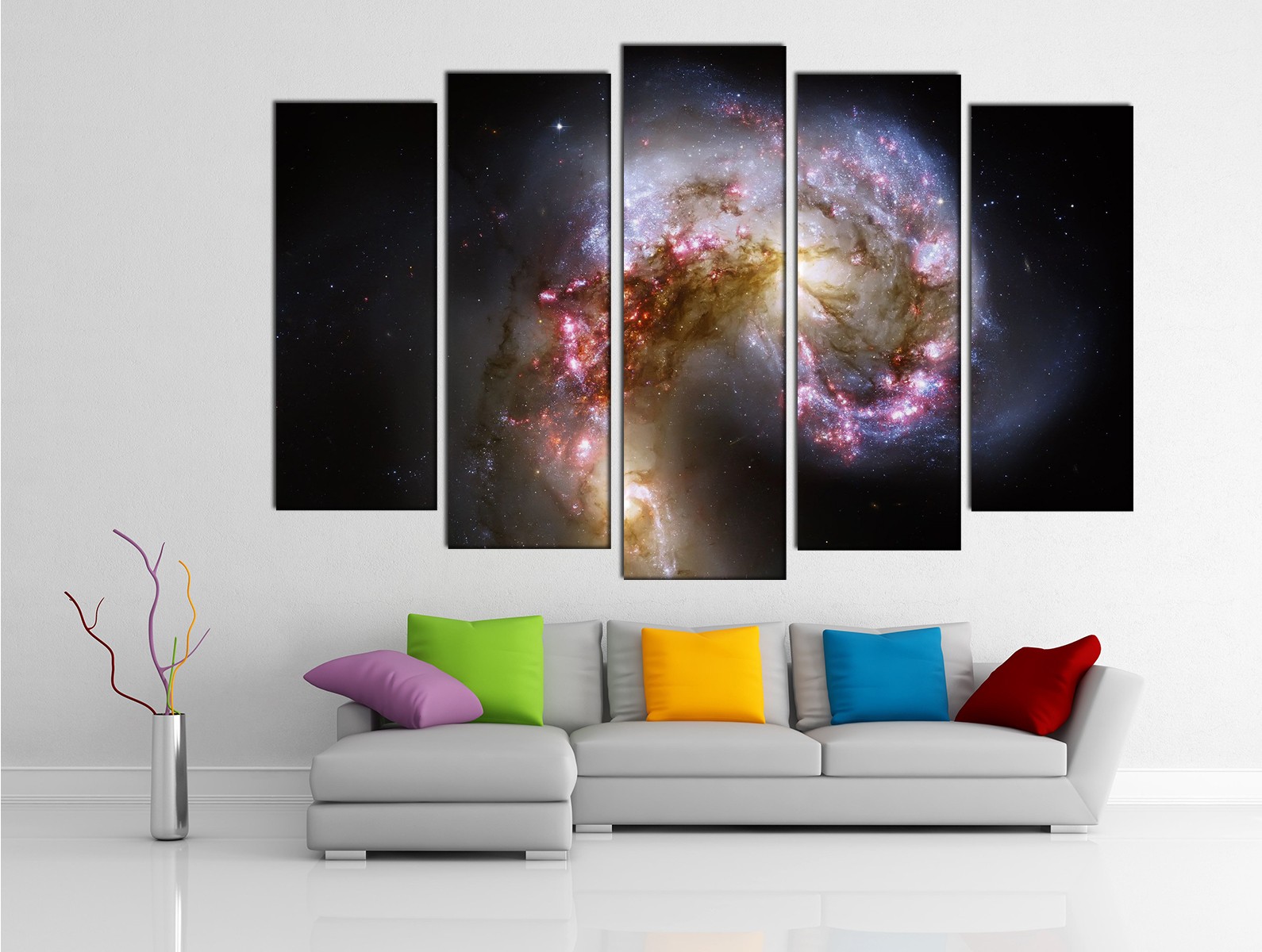 Картина на холсте на заказ Спиральная галактика Антенны 
