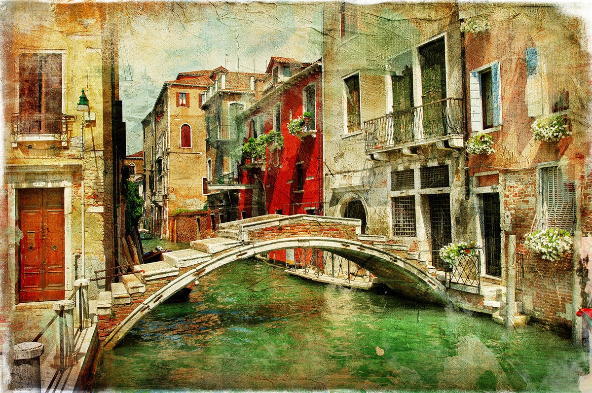 картинка Фотообои фреска Италия венецианский мостот интернет-магазина Фотомили