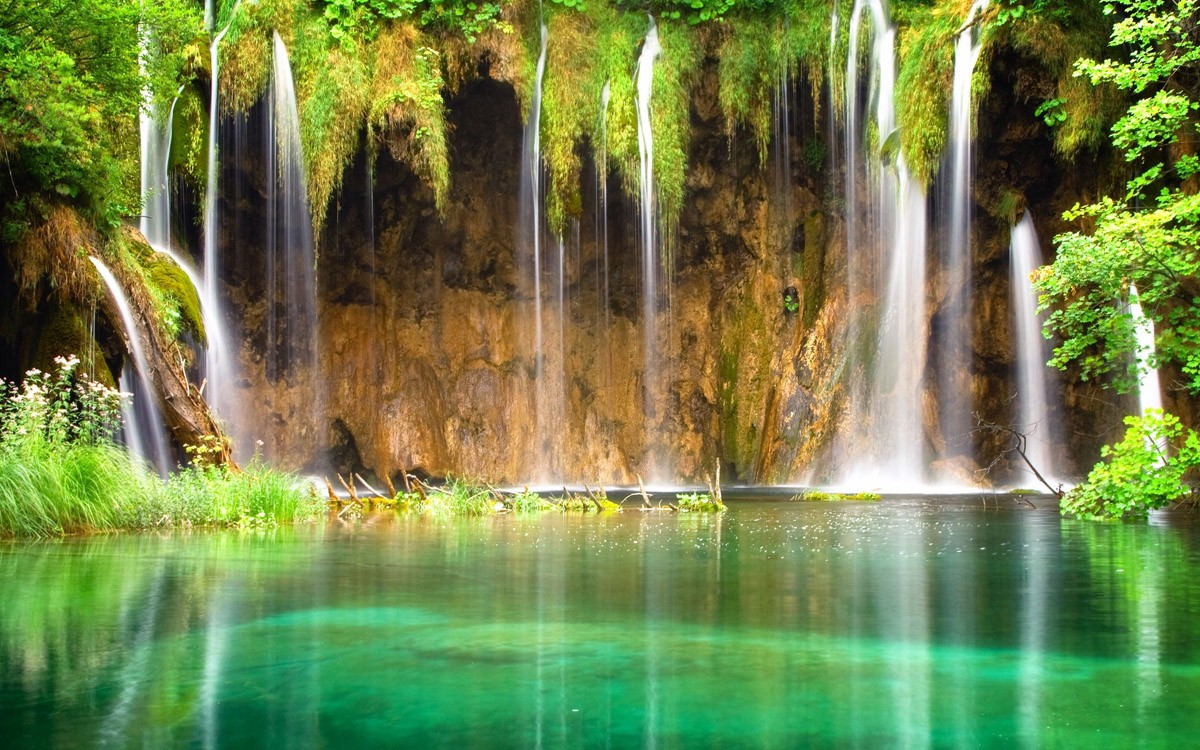 картинка Фотообои тропики водопад лагунаот интернет-магазина Фотомили