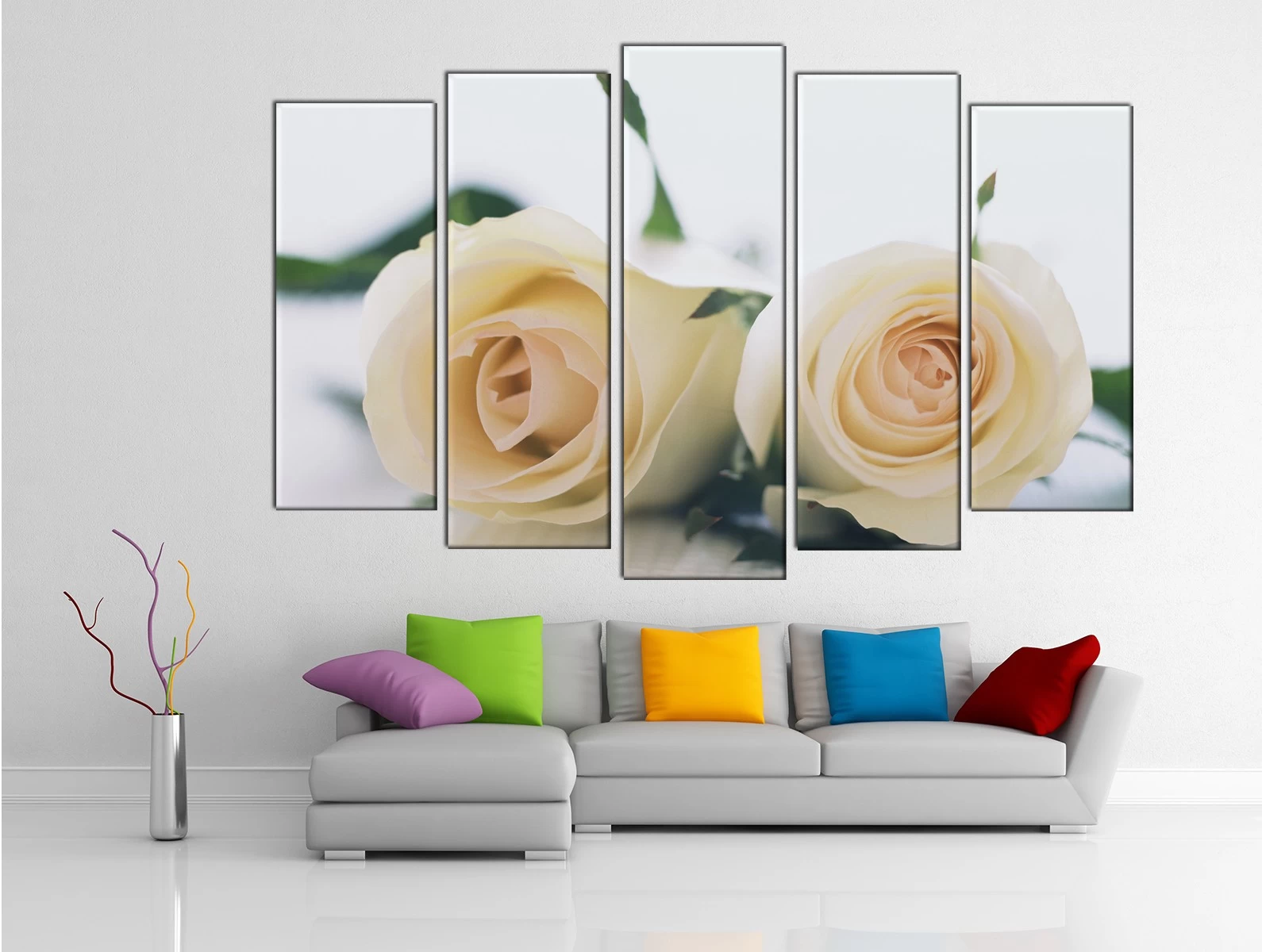 Картина на холсте на заказ Дуэт белых роз 