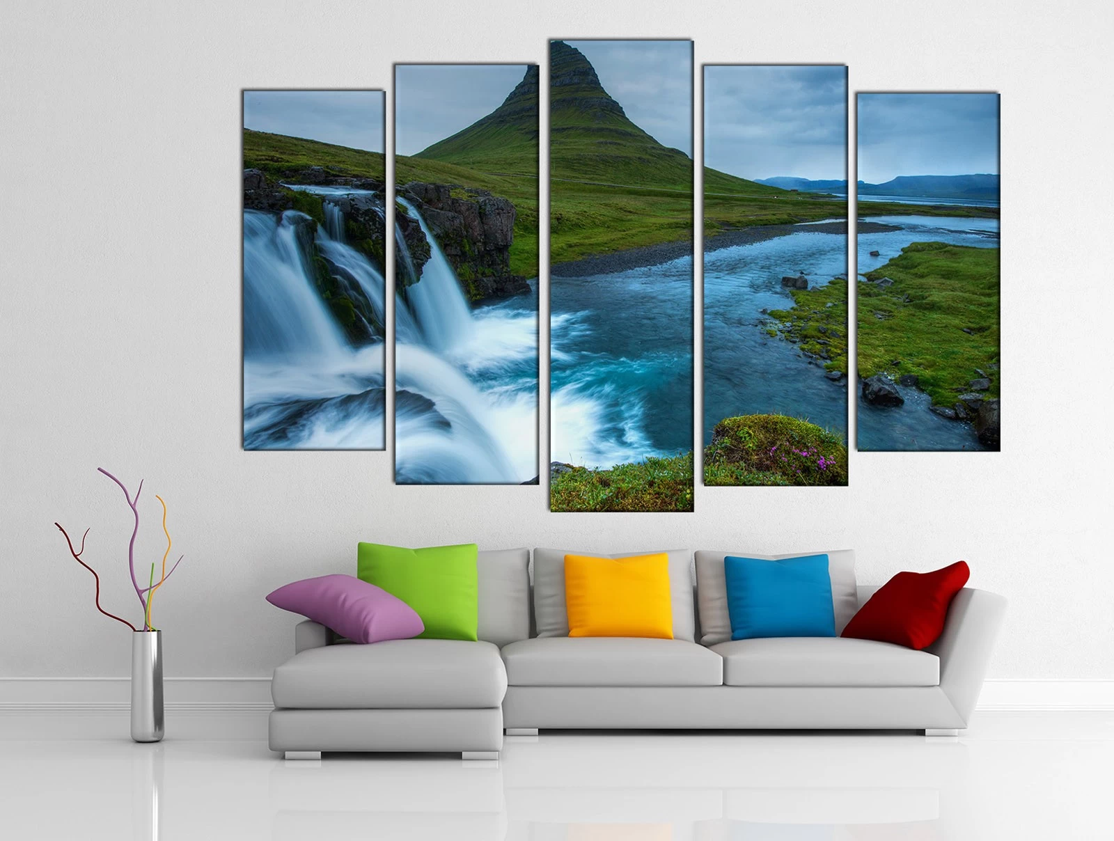 Картина на холсте на заказ Изящные водопады в Исландии