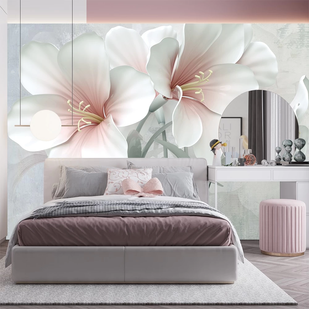 картинка Фотообои объемные нежные розовые цветыот интернет-магазина Фотомили