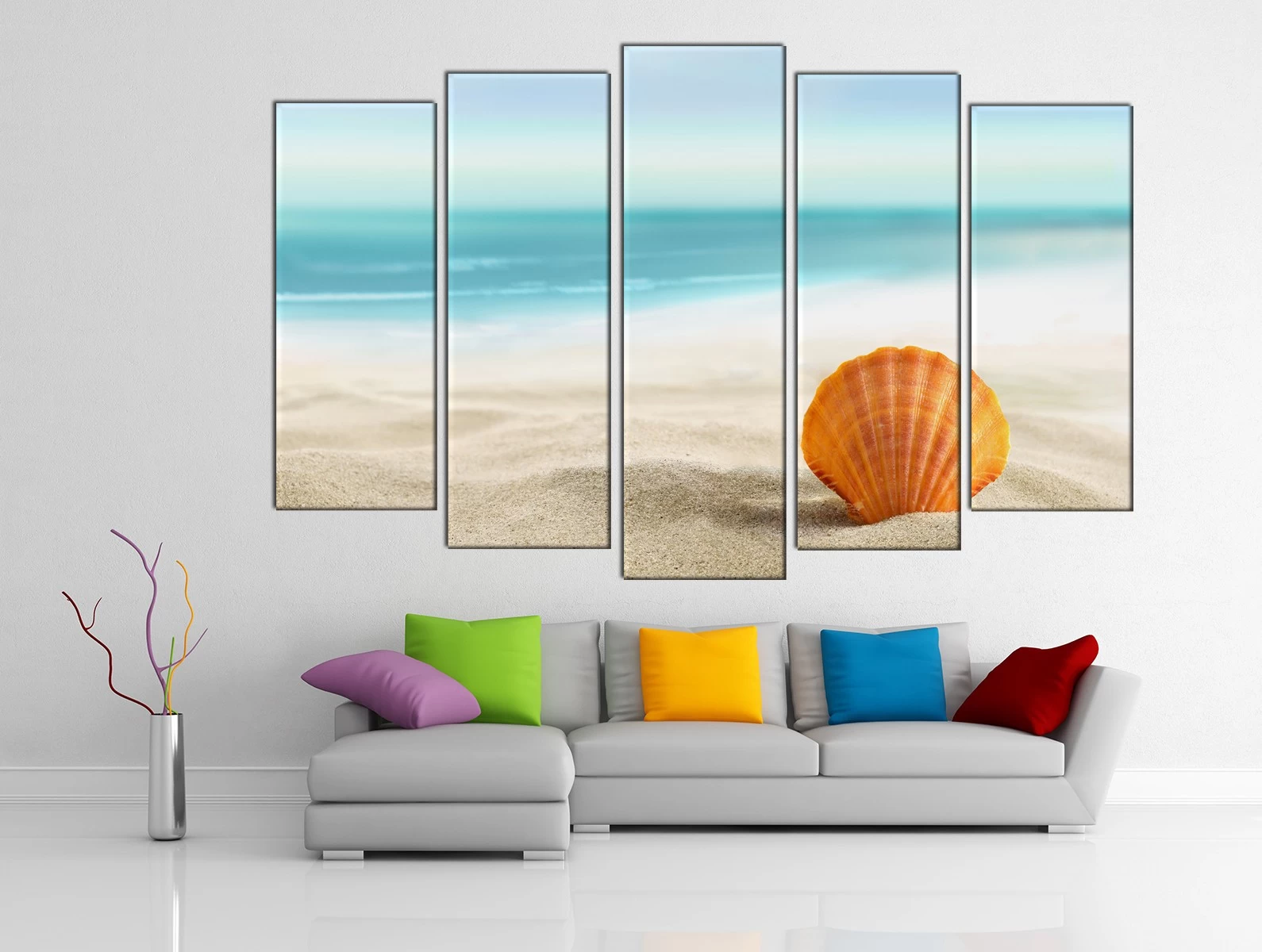 Картина на холсте на заказ Одинокая ракушка на пляже 