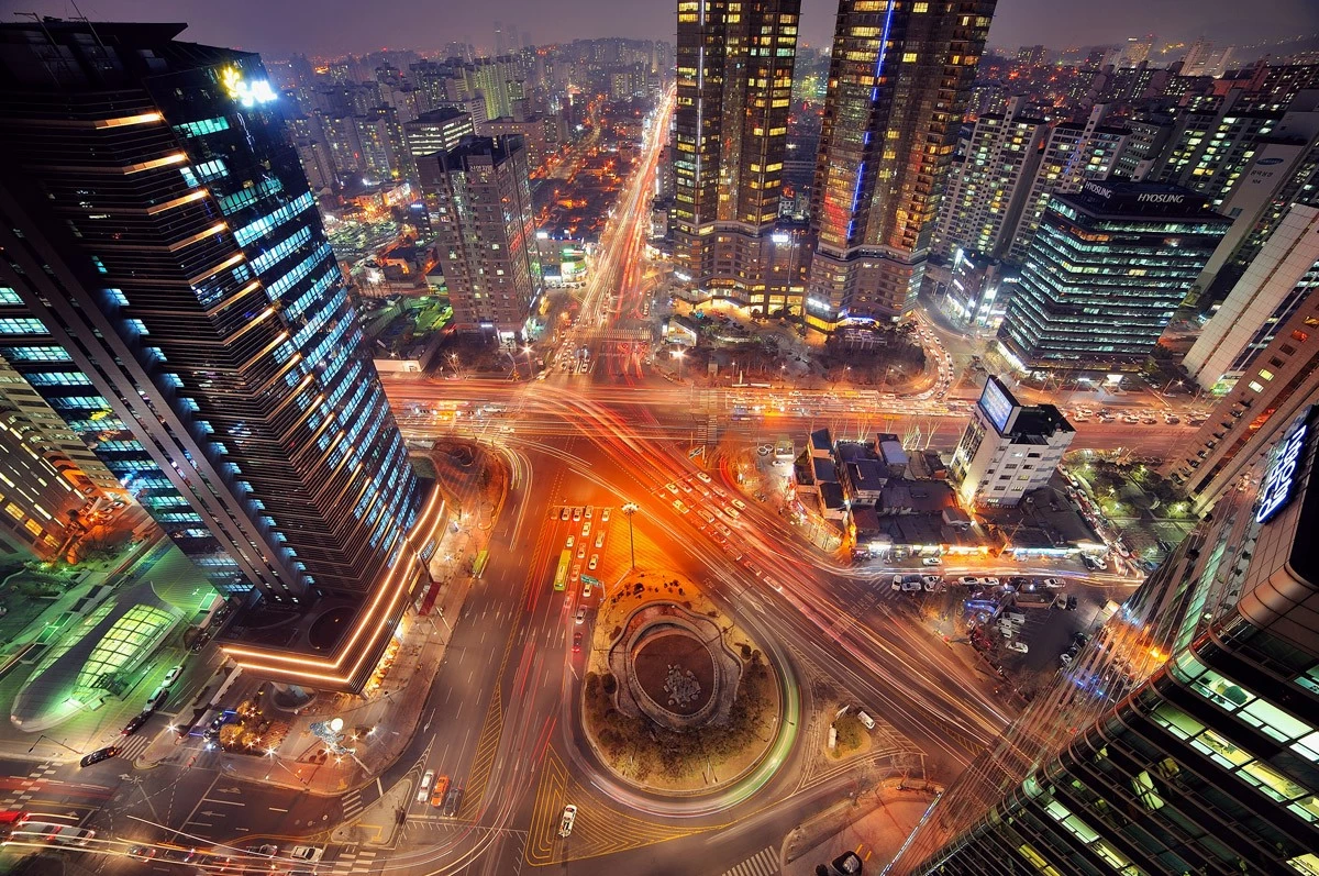 картинка Фотообои Южная Корея ночные небоскребыот интернет-магазина Фотомили