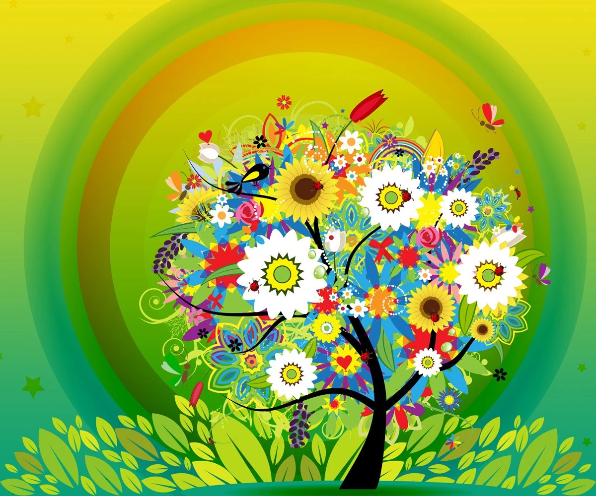 картинка Фотообои сказочное дерево в цветахот интернет-магазина Фотомили
