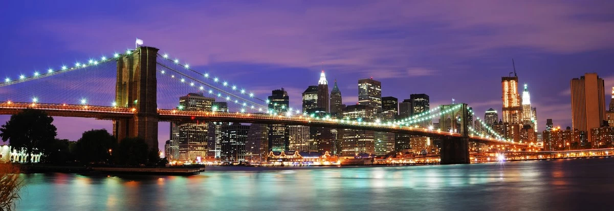 картинка Фотообои Нью Йорк Бруклинский мост ночьюот интернет-магазина Фотомили
