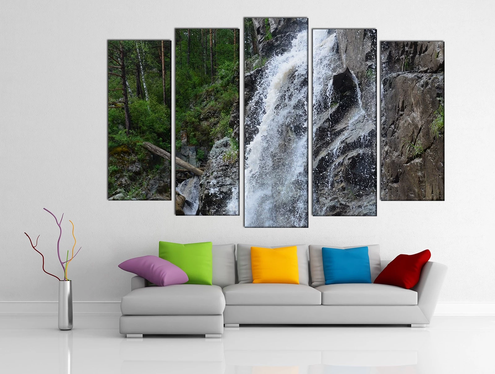 Картина на холсте на заказ Камышлинский водопад на горном Алтае