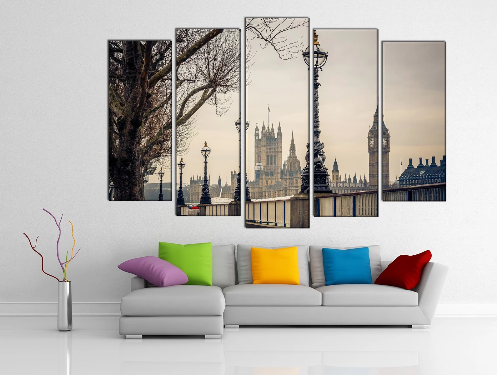 Картина на холсте на заказ Вестминстерский дворец на берегу Темзы