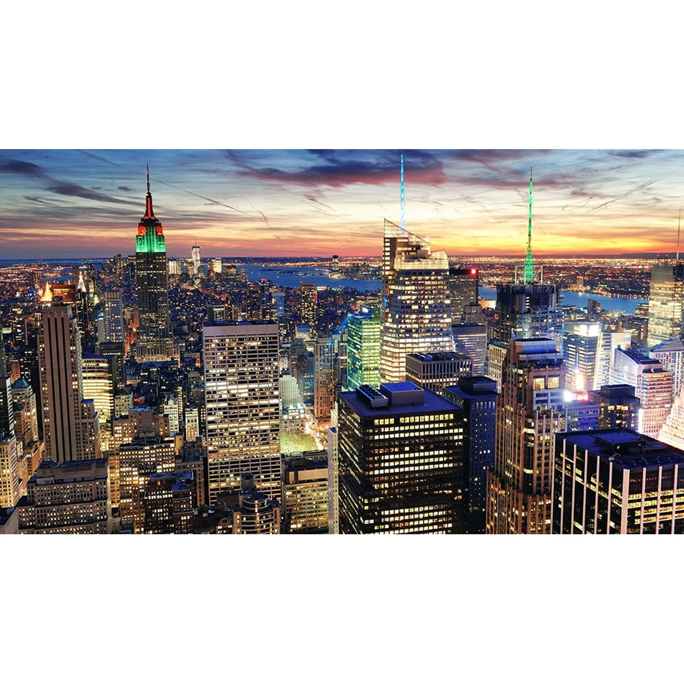 картинка Фотообои ночной пейзаж город Нью-Йорк в свете огнейот интернет-магазина Фотомили