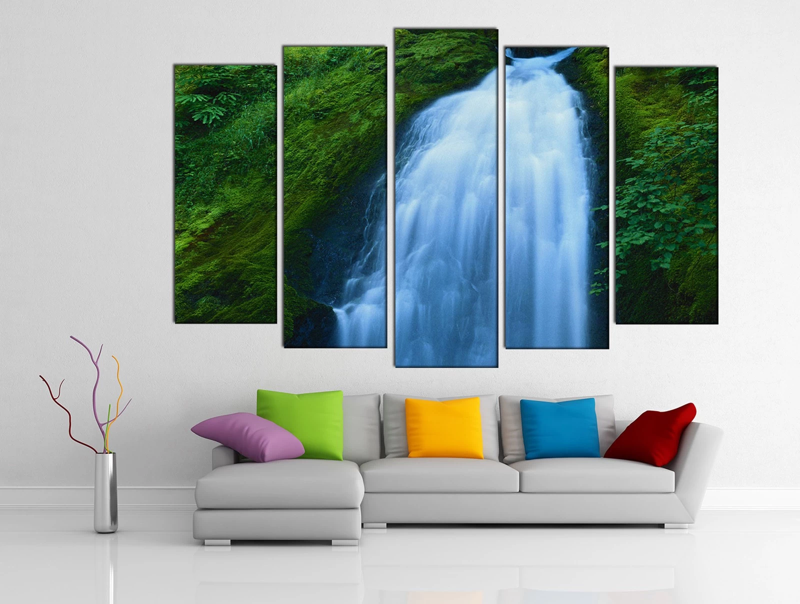 Картина на холсте на заказ Бесподобный водопад на горе