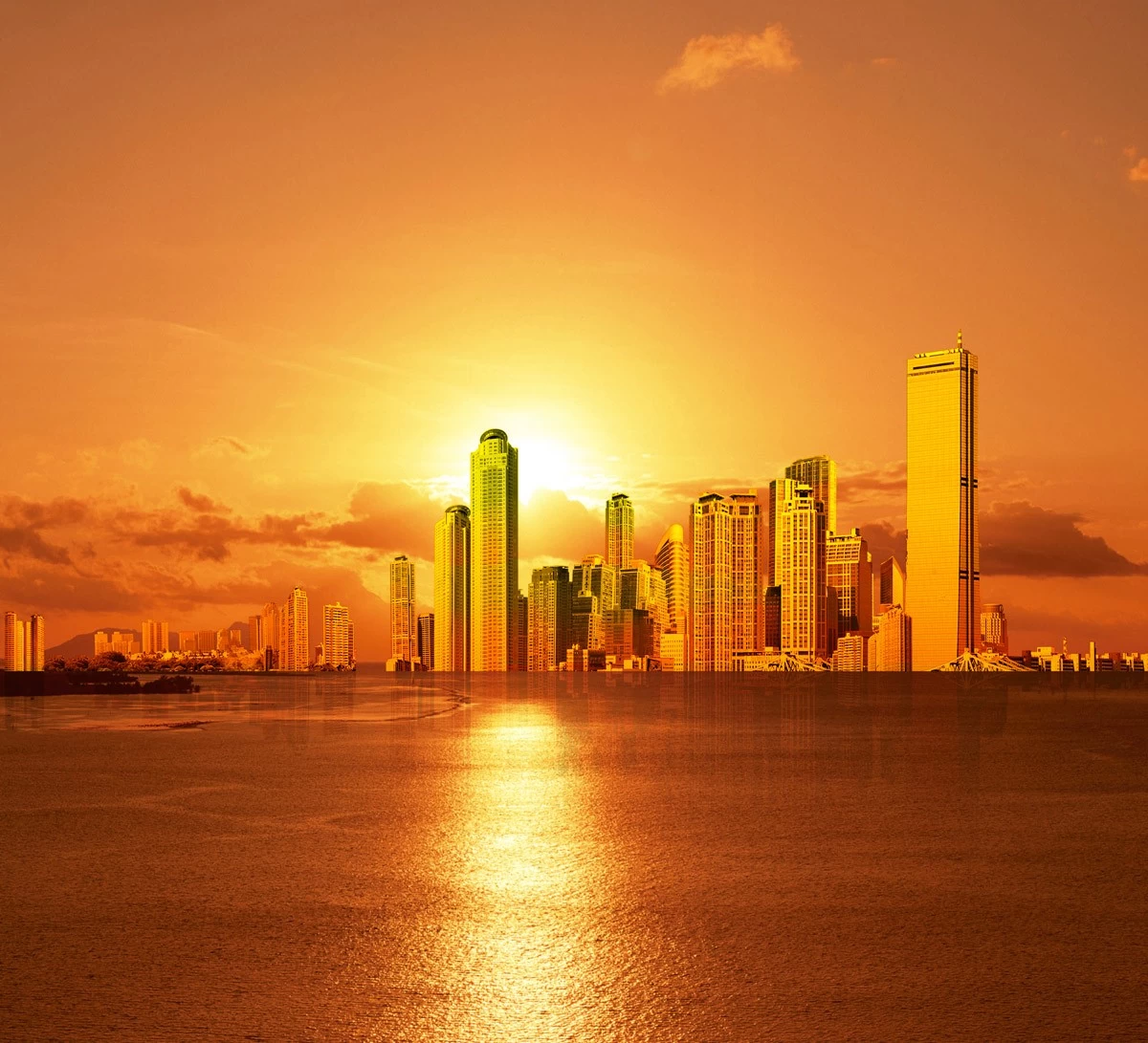 картинка Фотообои город Дубай небоскребы закатот интернет-магазина Фотомили