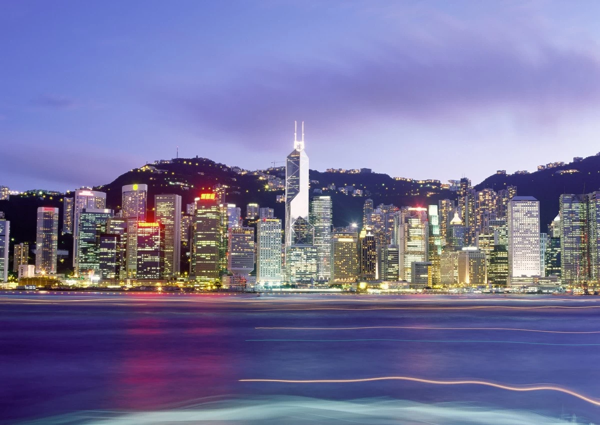 картинка Фотообои панорамный вид на город Гонконгот интернет-магазина Фотомили