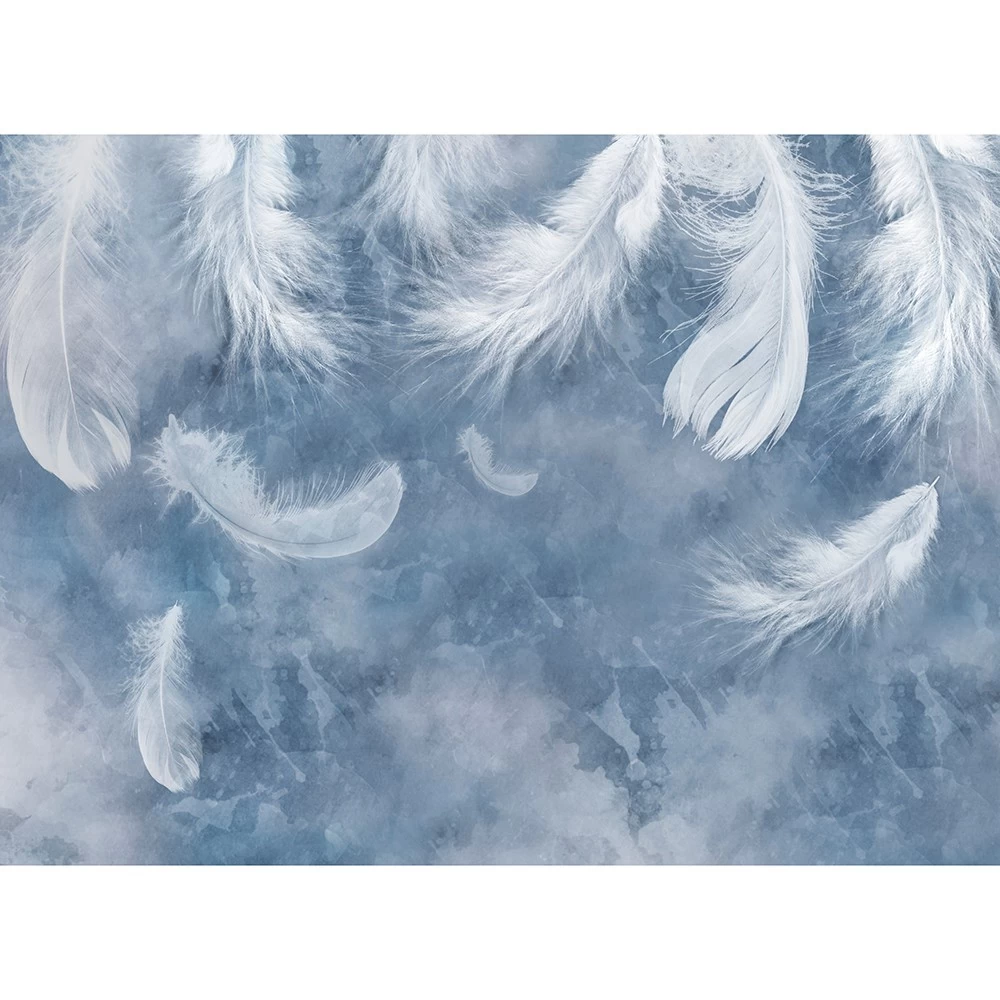 картинка Фотообои парящие перья на голубом фонеот интернет-магазина Фотомили