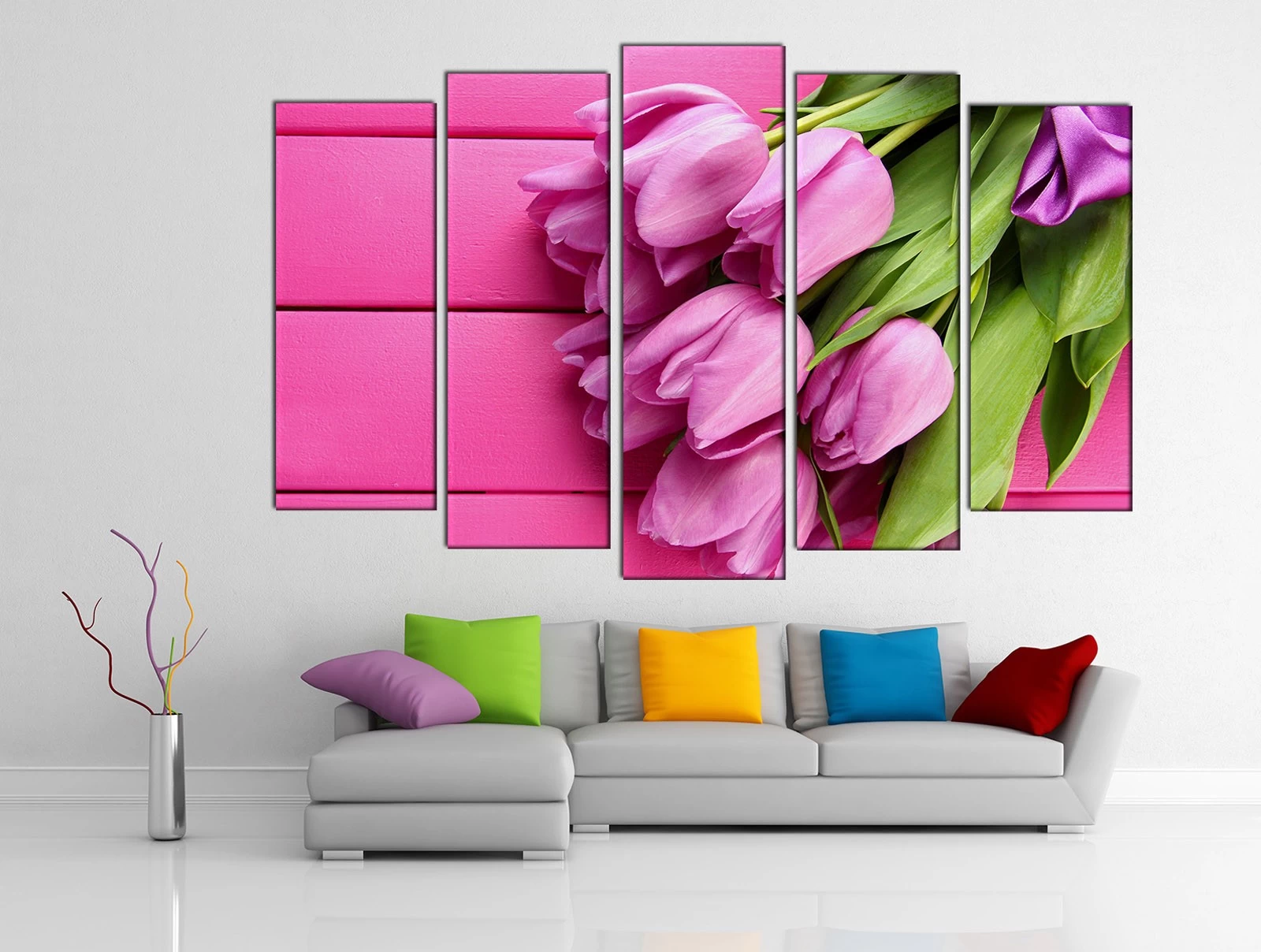 Картина на холсте на заказ Эстетичные розовые тюльпаны