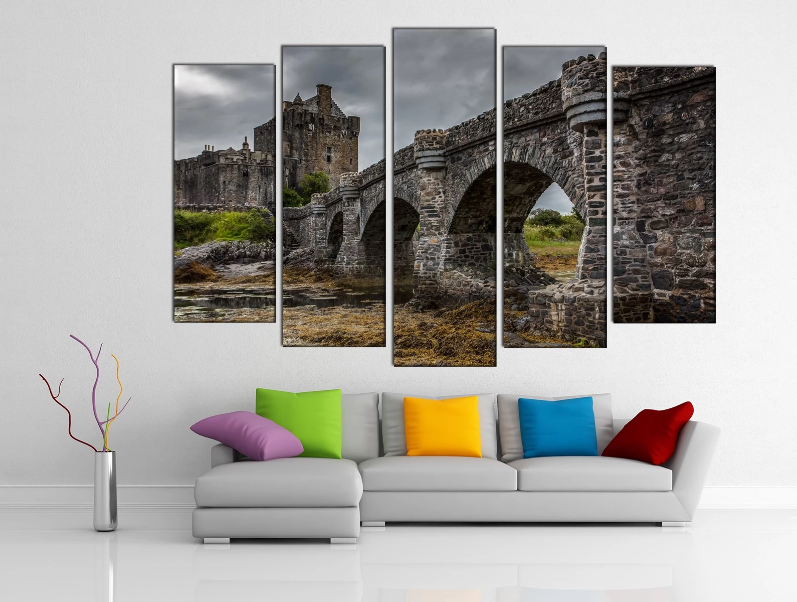 Картина на холсте на заказ Мрачный Замок Эйлен Донан в Шотландии