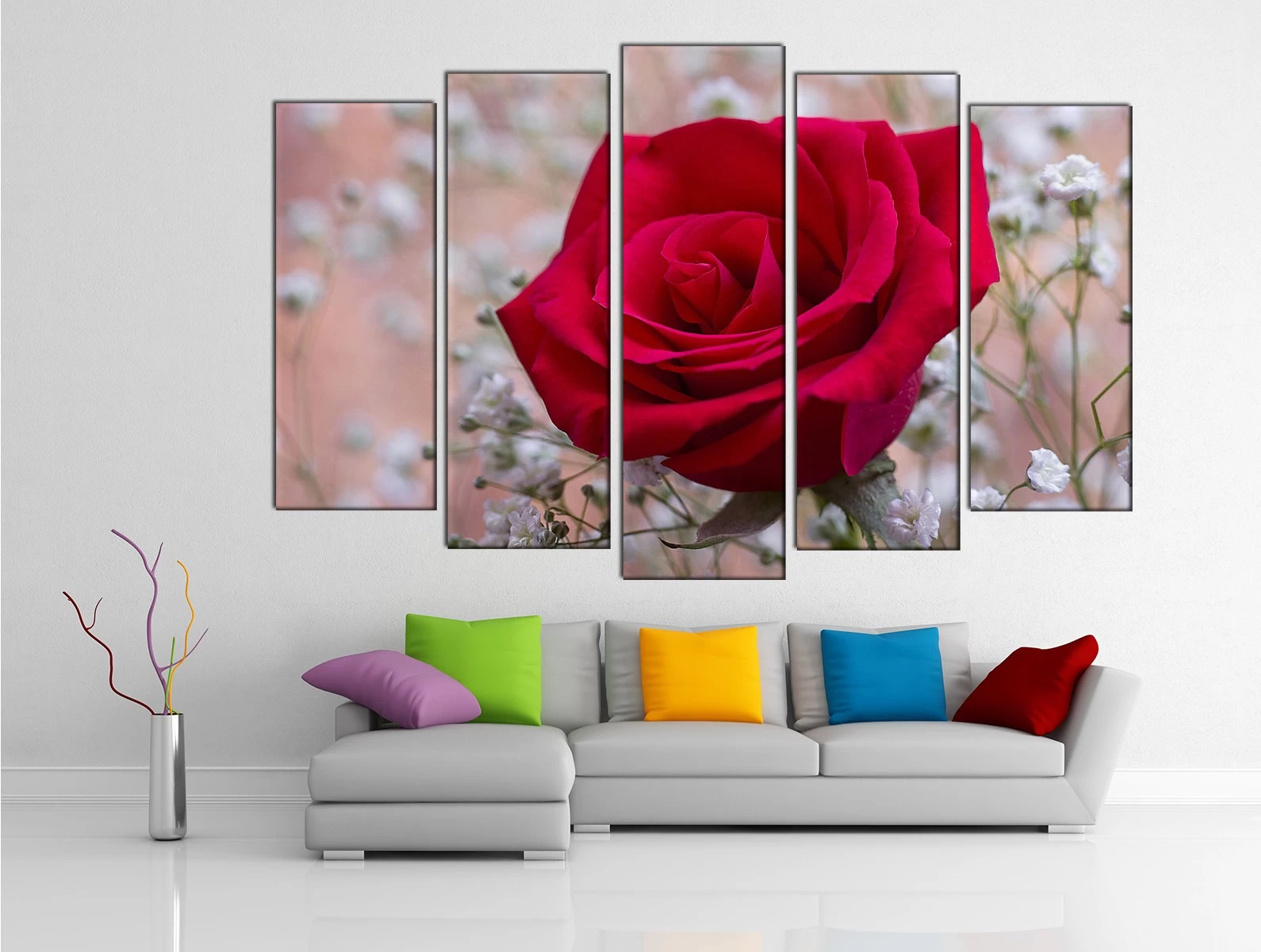 Картина на холсте на заказ Дивная красная роза