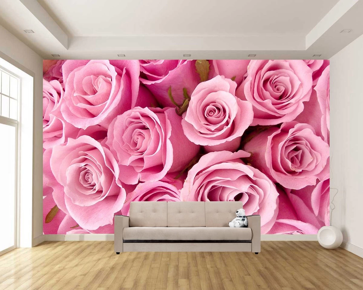 картинка Фотообои много розовых роз крупным планомот интернет-магазина Фотомили