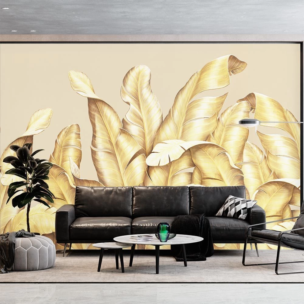 картинка Фотообои Золотые пальмовые листьяот интернет-магазина Фотомили